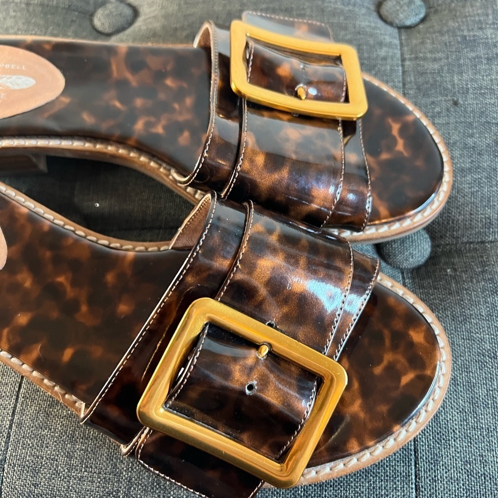 Jeffrey Campbell Free People Tortoise Brown Sandals with Gold Buckle - Picture 6 of 10